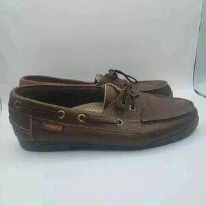 Rare HARVARD Men's Boat Shoes Loafer Brown Leather Lace Up ‎ US 8